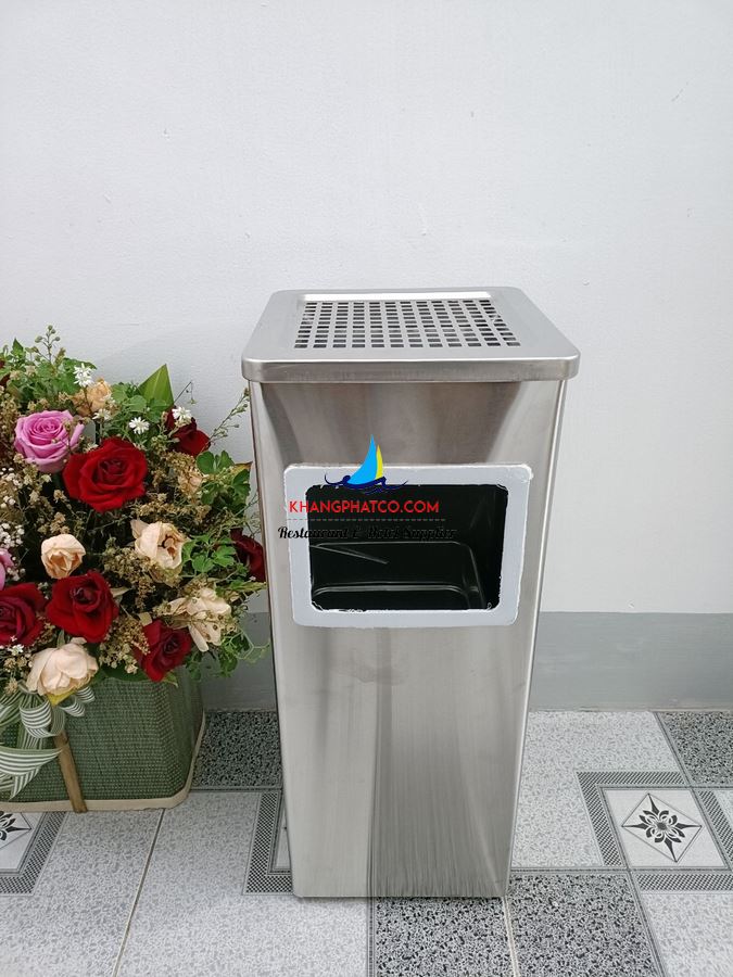 Địa chỉ bán thùng rác inox tiền sảnh tại Quy Nhơn, Phú Yên, Nha Trang Thung rac gat tan vuong inox A90 D 1 - Địa chỉ bán thùng rác inox tiền sảnh tại Quy Nhơn, Phú Yên, Nha Trang