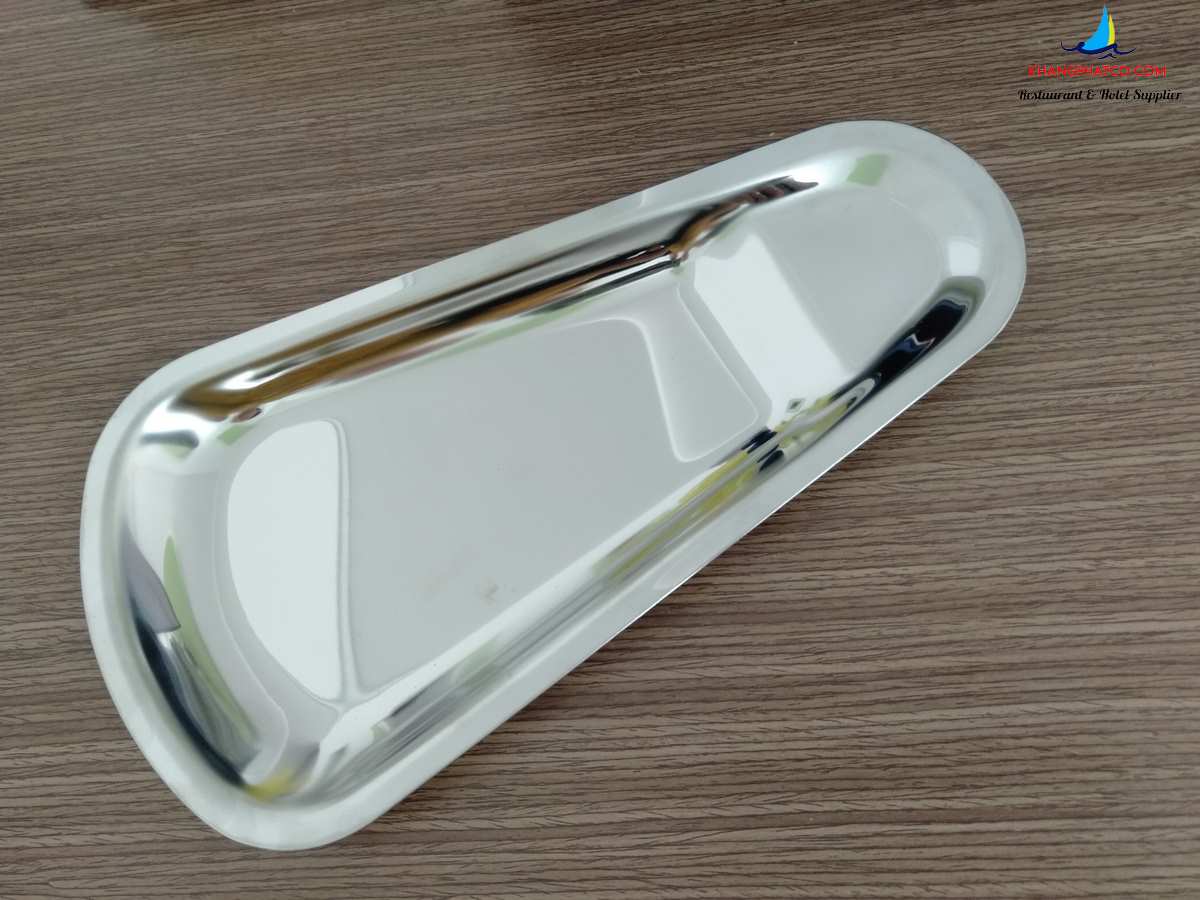 Khay inox hình quạt 123002 Khay inox hình quạt 123002