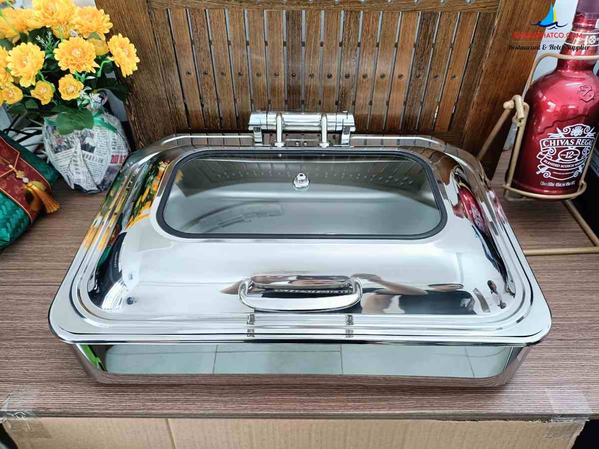 Nồi hâm buffet chữ nhật có khung chân DCL816L-2 Nồi hâm buffet chữ nhật có khung chân DCL816L-2