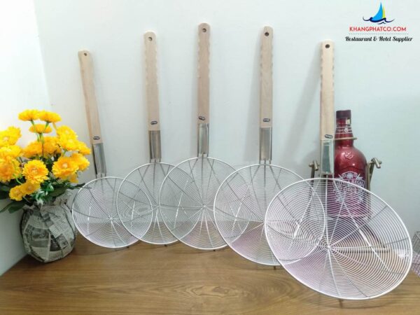 Vợt mì inox cán gỗ