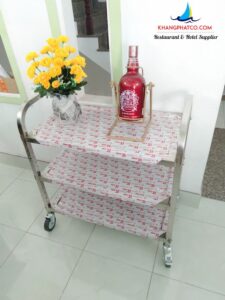 Xe đẩy inox 3 tầng nhỏ
