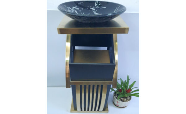 Thùng rác lễ tân số 2 màu vàng đen