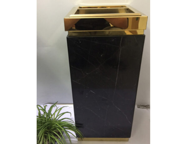 Thùng rác lễ tân số 6 màu vàng đen