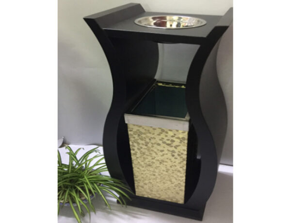 Thùng rác lễ tân số 8 màu vàng đen