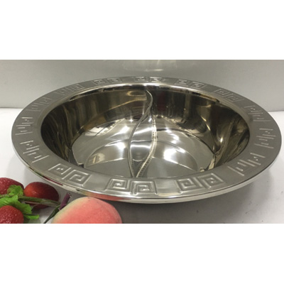 Nồi lẩu inox 2 ngăn size 33cm (mẫu A33) - 041040659 ( không có nắp)