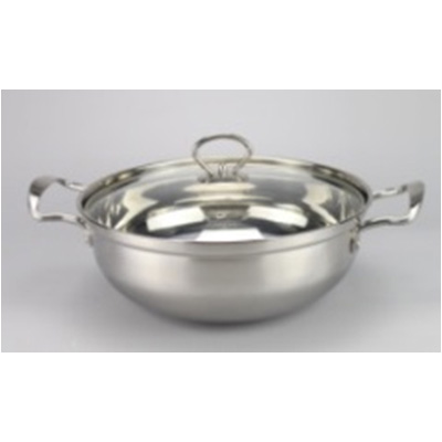 Nồi lẩu inox 3 đáy nắp kiếng 26 cm