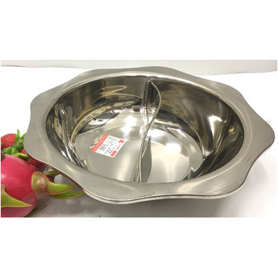 Nồi lẩu inox dày 1,8 ,2 ngăn size 37cm (mẫu A31) - 041040652 ( không có nắp)