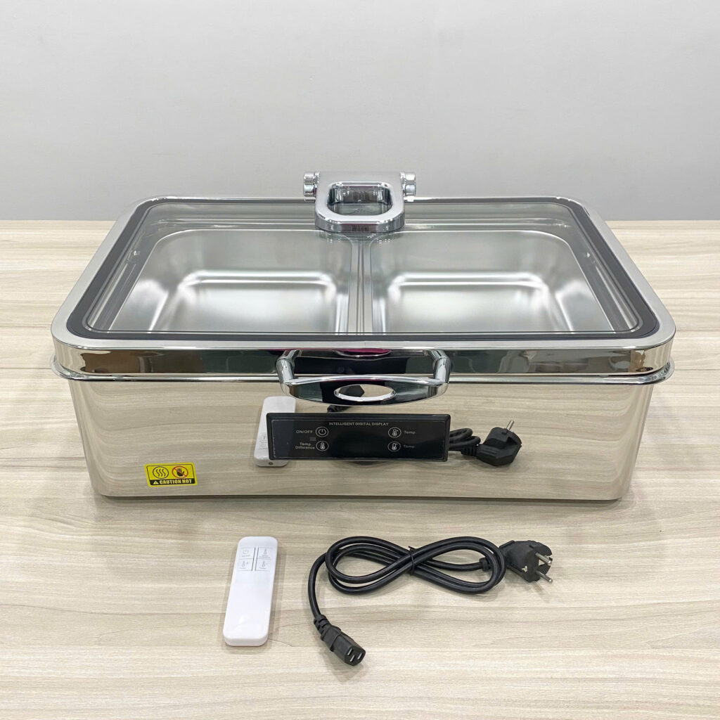 Noi ham buffet 2 ngan E4016 nap truc thuy luc bang dieu khien khay GN dap inox 10 1024x1024 - NHỮNG MẪU NỒI H&Acirc;M BUFFET MỚI NĂM 2025